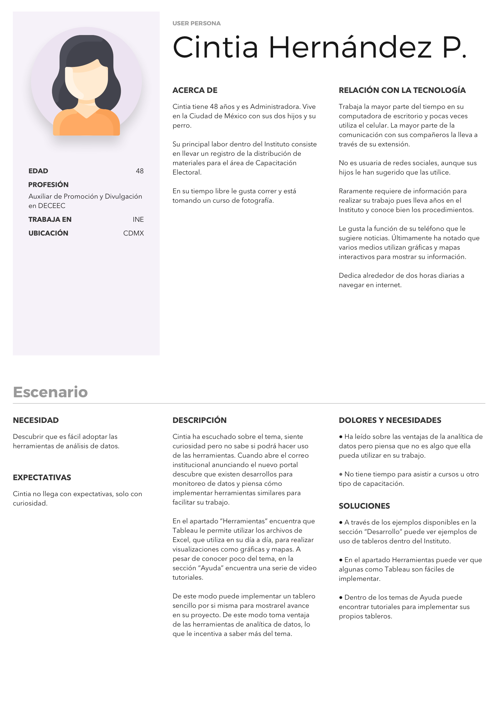 Proto persona y escenario