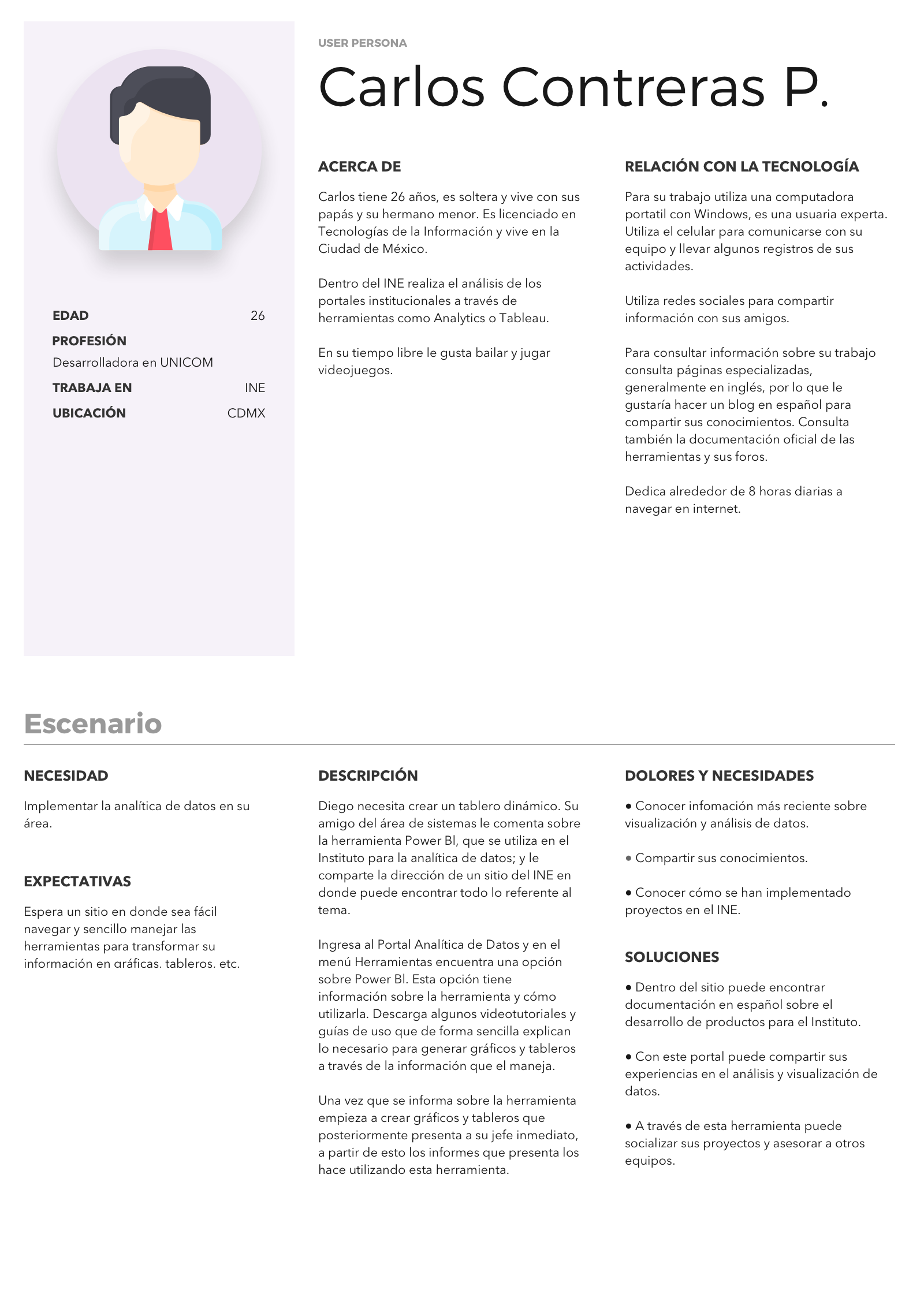 Proto persona y escenario
